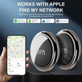 Airtag Item Finders Tracker Work for Apple Find My (Ios Only) APP GPS Tracker Tag for Dogs,Cats,Luggage, Keys, Backpack, Satchel Etc. (Black&Carbon)